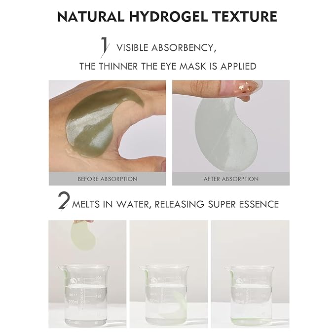 Under Eye Patches for Puffy Eyes, Dark Circles and Wrinkles, 60 Pcs Eye Masks with Rose, Snail and Green Tea Extract to Refresh Your Eye Skin (Snail Extract)-VivaGrace Women