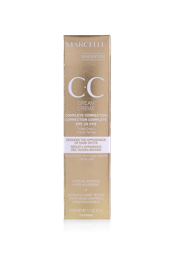 Marcelle CC Cream SPF 35, Golden Glow Universal Tint, Skin Enhancer, Paraben-Free, 1 Fl. Oz.-VivaGrace Women