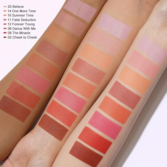 Oulac Purple Blush for Cheeks Blush Makeup| Highly Pigmented Cream Blush| Natural Matte Glow| Shape & Highlight Face| Cruelty-Free Blush with Rose Oil| N20 Believe 4.8g-VivaGrace Women
