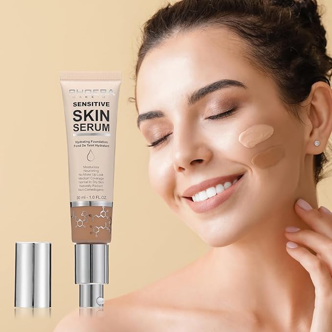 PHOERA Essence Foundation,Hydrating Waterproof and Light Long Lasting Hypoallergenic Full Coverage Foundation Serum. (N05 Tan)-VivaGrace Women