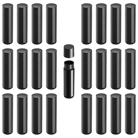 25PCS 3/16 Oz (5.5 ml) Twist up Lip Balm Tubes,Empty Lip balm containers, Echapstick tubes empty, Refillable Lip Balm Bottles, for DIY Homemade Lipsticks,Chapsticks,Homemade Solid Perfume, Black-VivaGrace Women
