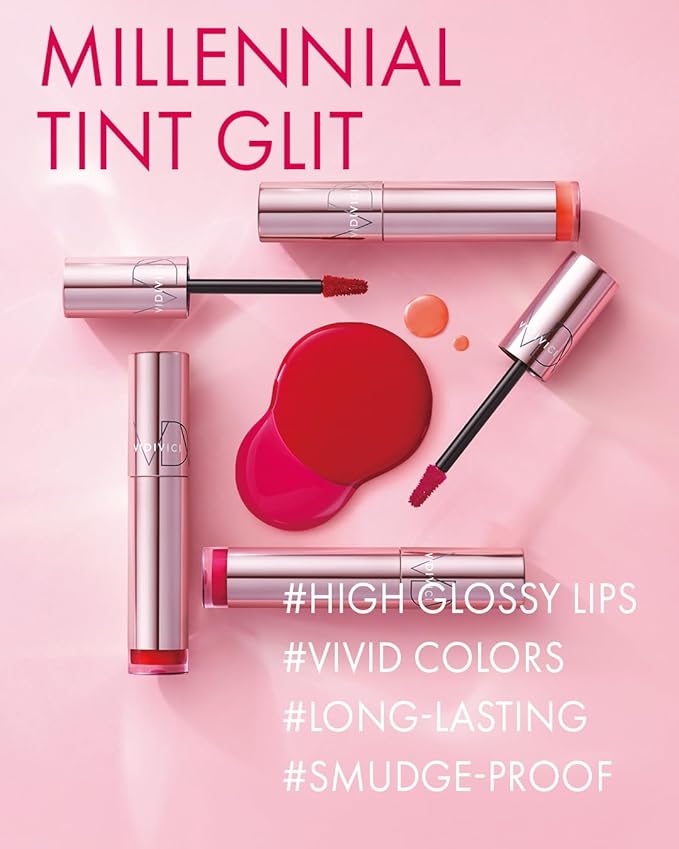 VIDIVICI Millennial Tint Glit - Transfer Proof Moisture Korean Lip Tint with Long-Lasting Color, Lightweight Water Jelly Texture, Hydrating & Smudge-Free Lip Stain, 0.13oz (09 SALTED PEACH)-VivaGrace Women