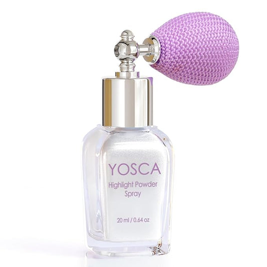 Yosca Highlighter Powder Spray, 20ML Cosmetic Grade Shimmer Powder Diamond Glitter Spray Sparkle Highlighter Makeup Festival Concert Accessorise for Rave Clothes Hair Face Nail Art - Silver Dust-VivaGrace Women