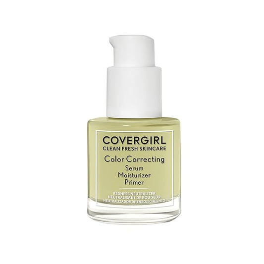 COVERGIRL Clean Fresh Color Correcting Serum + Moisturizer + Primer – Moisturizer, Face Primer, Covergirl Skincare, Vegan Formula – 100 - Fair, 30ml (1.0 fl oz)-VivaGrace Women