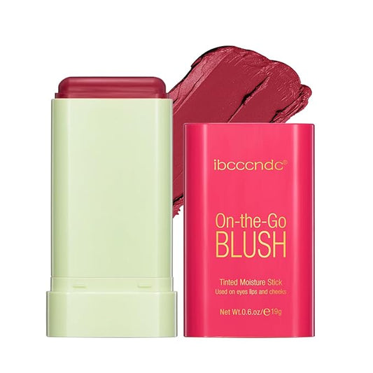 MEICOLY Multi Use Makeup Blush Stick,On-the-Go 2-in-1 Lip Cheek Cream Blush Stick,Waterproof Solid Face Blush Makeup Cheek Tint,Natural Matte Blush Stick for Cheeks,Tinted Moisture Stick,02 Hot Red-VivaGrace Women