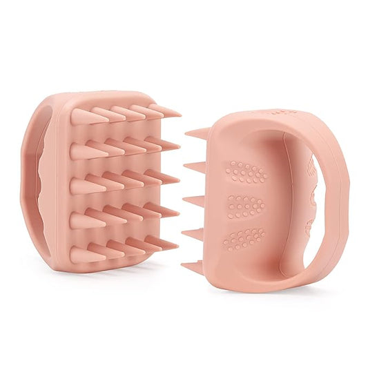 BTYMS 2 Pcs Solid Sillicone Scalp Massager Hair Shampoo Brush Scalp Scrubber Exfoliating Brush Hair Washing Brush Head Scrubber for Shower