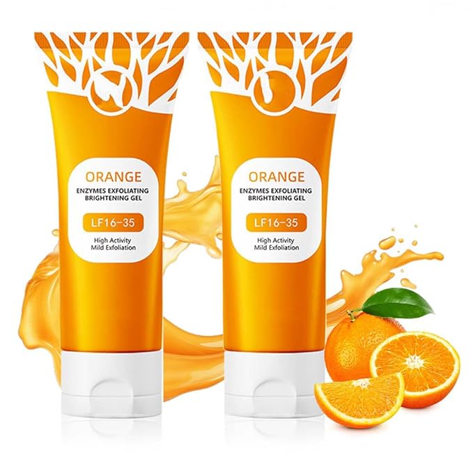 2025 New Orange Exfoliating Gel for Face and Body, Oranges Enzymes Exfoliating Gels Remove Blackheads Moisturize Skin, Upgrade Exfoliatings Cleansing Gel Scrub Clean Pores (Orange X2, One Size)-VivaGrace Women
