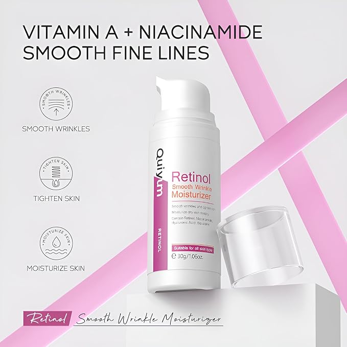 Retinol Cream for Face, Anti Aging Face Moisturizer with Hyaluronic Acid, Rapid Wrinkle Repair, Day & Night Cream Serum for Women, Reduce Fine Lines, Wrinkles & Dark Spots 1.06oz, 2Pack-VivaGrace Women