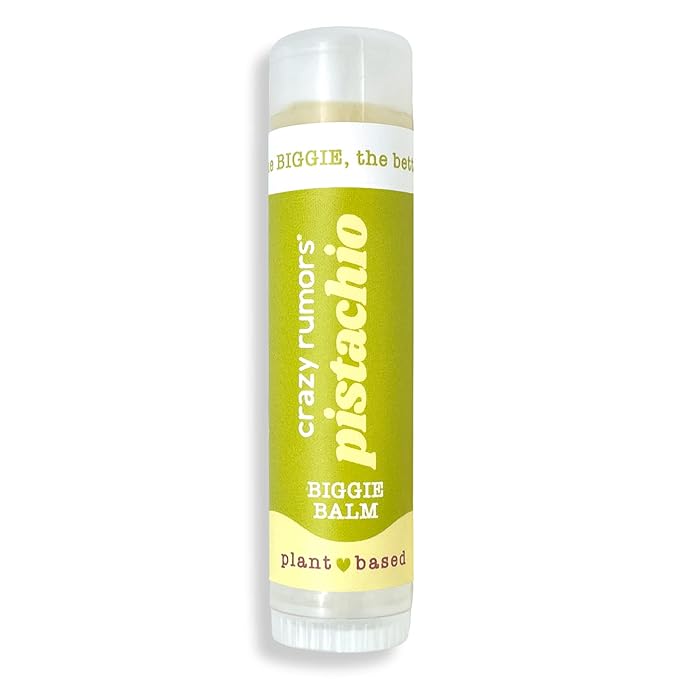 Crazy Rumors Biggie Pistachio Flavored All Natural, Plant Based Lip Balm to Moisturize and Nourish your Lips - Pistachio tube 0.6 oz (4x Larger than standard 0.15 oz lip balm)-VivaGrace Women