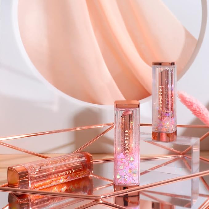 Sparkle Cute Changes Color Lip Balm #03 Swan Lake｜Colored Lip Cream Lip Gloss, Glitter Lip Care Lip Pack Birthday Gift Glitter Gift Sequin Shiny Spangle Lipbalm crema de labios de color-VivaGrace Women