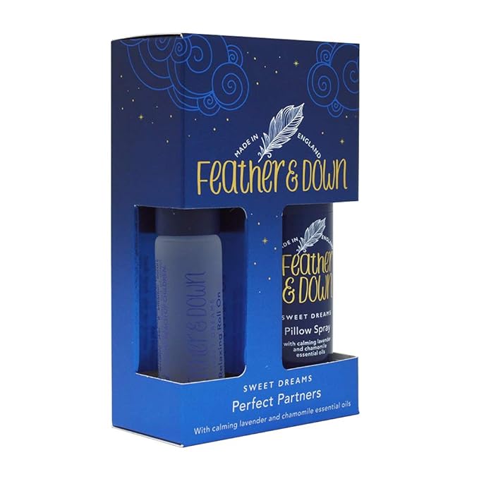 Feather & Down Sweet Dream Perfect Partners Gift Set: 50ml Pillow Spray & 10ml Roll-On, With Calming Lavender & Chamomile Essential Oils, Vegan & Cruelty Free-VivaGrace Women