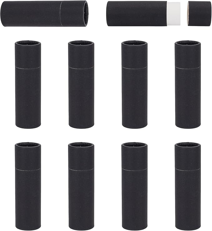 NICENEEDED 10 Pcs Kraft Paper Lipstick Tube, 0.6 Oz Paperboard Lip Balm Tubes, Cardboard Empty Deodorant Container Solid Perfume Tube Cosmetic Box for DIY Chapstick Deodorant Crayon-VivaGrace Women