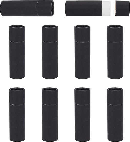 NICENEEDED 10 Pcs Kraft Paper Lipstick Tube, 0.6 Oz Paperboard Lip Balm Tubes, Cardboard Empty Deodorant Container Solid Perfume Tube Cosmetic Box for DIY Chapstick Deodorant Crayon-VivaGrace Women