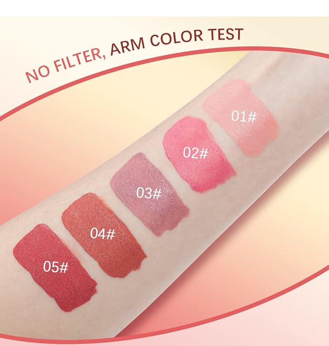 MEICOLY Pink Matte Dewy Liquid Blush,Super Natural Cream Blush Stick for Cheeks,Silky Smooth Soft Pinch Long-Lasting Waterproof and Sweat proof Blush Makeup,Cruelty-Free,02,Happy,Rose-VivaGrace Women
