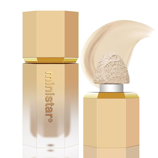 Liquid Concealer Makeup, Full Coverage Concealer, Cream Face Concealer with Cushion Applicator, Highly Pigmented, Natural-Looking, Hydrating, Waterproof Concealer (#04 Ivory)-VivaGrace Women