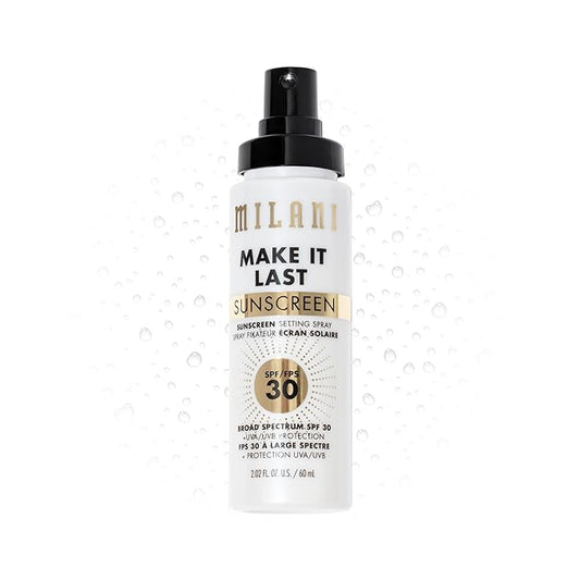 Milani Make It Last Sunscreen - Sunscreen Setting Spray with SPF 30 - Makeup Primer and Setting Spray with SPF30 Sunscreen, Long Lasting Makeup Finishing Spray-VivaGrace Women