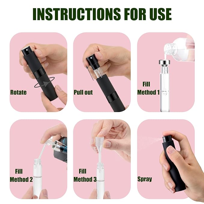 14 PCS/8ML Portable Atomizer Perfume Bottles, Mini Empty Refillable Cologne Spraye Bottle, Pocket Travel Perfume Liquid Sprayer (Mixing Colors)-VivaGrace Women