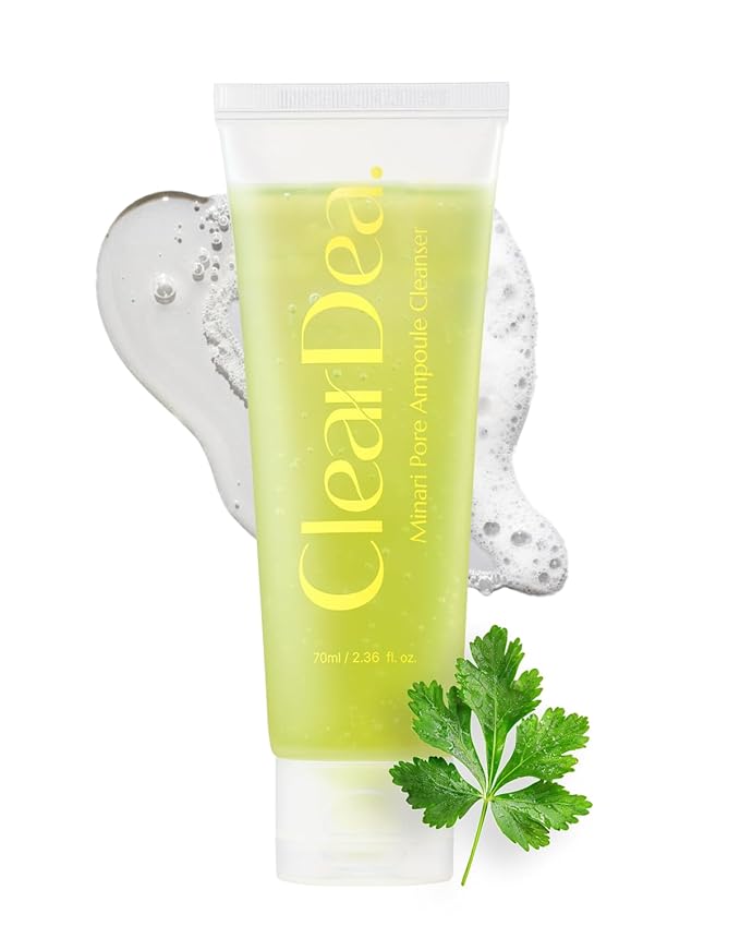 Minari Ampoule Cleanser for Face – K-Beauty Korean Water Parsley & Kakadu Plum Extracts, Hydrating & Gentle Daily Facial Cleanser, 70ml/2.36 oz