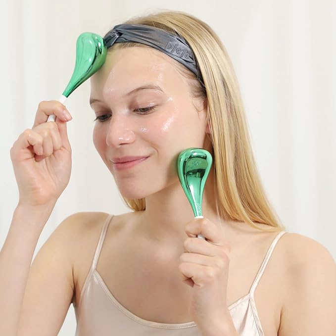 Cryo Sticks for Face, Ice Globes Cryo Globes for Facials, Esthetician Supplies Gifts, Unbreakable Stainless Steel Ice Roller Cooling Spa Balls with Storage Case-VivaGrace Women