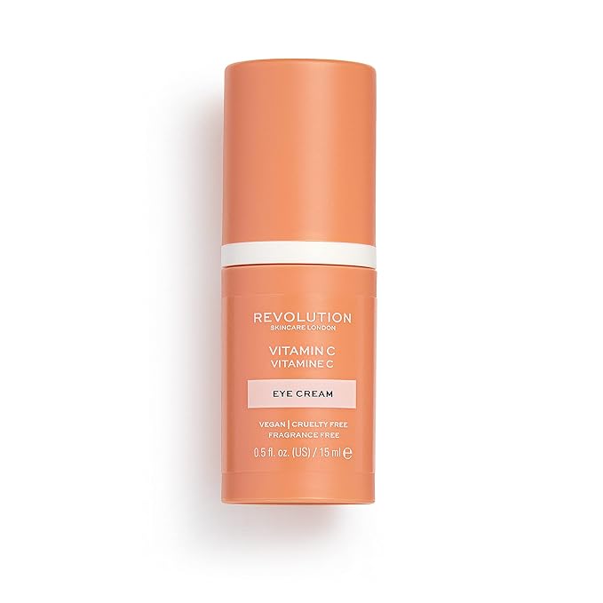 Revolution Skincare Vitamin C Brightening Eye Cream, Reduce Dark Circles, Illuminate & Hydrate The Under Eye,Vegan & Cruelty Free, 0.5fl.oz/15ml-VivaGrace Women