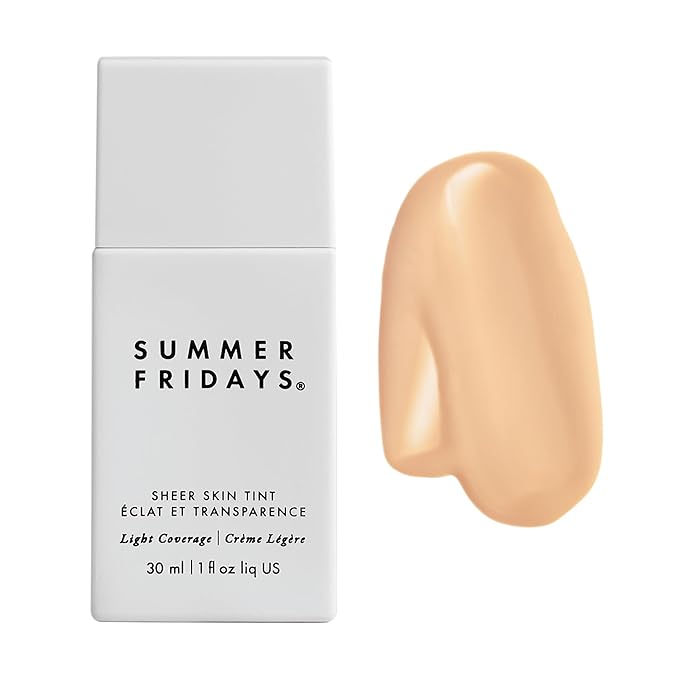 Summer Fridays Sheer Skin Tint - Skin Tint with Hyaluronic Acid - Helps Diminish Uneven Skin Tone - Sheer to Light Coverage - Shade 1 - Fair with Neutral Peach Undertones (1 Fl Oz)-VivaGrace Women