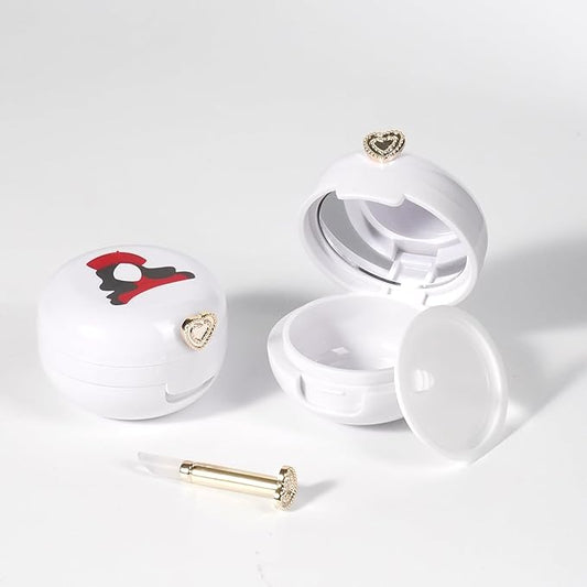 2 Pack Lip Balm Containers,Plastic Portable Empty Lip Balm Container with Mirror and Silicone Lip,Empty Lipstick Dispenser Box for Travel,Home-VivaGrace Women