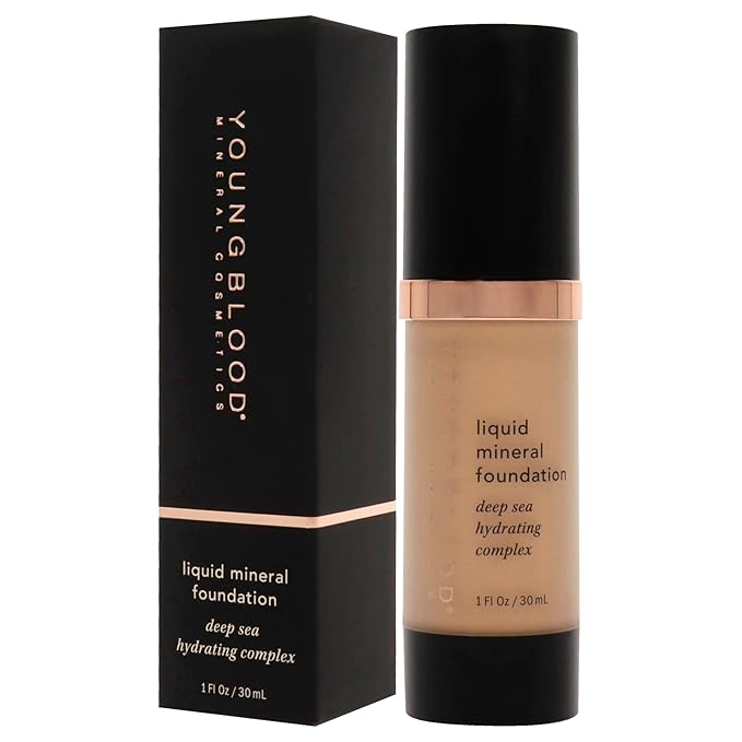 Youngblood Liquid Mineral Foundation, Sun Kissed | Lightweight, Dewy Full Coverage Makeup for Dry Skin | Poreless, Flawless Tinted Glow | Vegan, Cruelty Free, Gluten-Free-VivaGrace Women