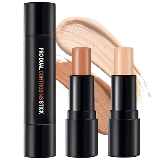 Double-End Contour Highlighter Stick Contour Stick, Face Highlighter, Contour Makeup Contouring Sticks Cream Concealer (2)-VivaGrace Women