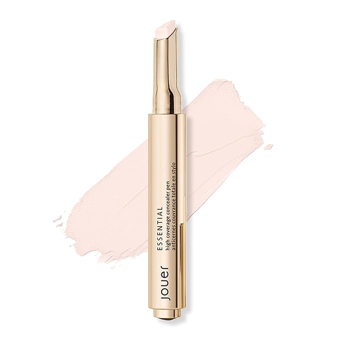 Jouer Essential High Coverage Concealer Pen - Under Eye Concealer for Dark Circles - Brightening Makeup for Eye Circles - Color Corrector Eye Primer with Hyaluronic Acid and Vitamin E-VivaGrace Women