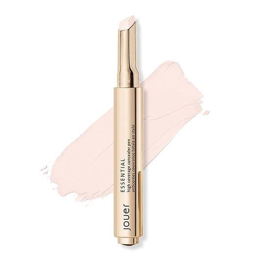 Jouer Essential High Coverage Concealer Pen - Under Eye Concealer for Dark Circles - Brightening Makeup for Eye Circles - Color Corrector Eye Primer with Hyaluronic Acid and Vitamin E-VivaGrace Women
