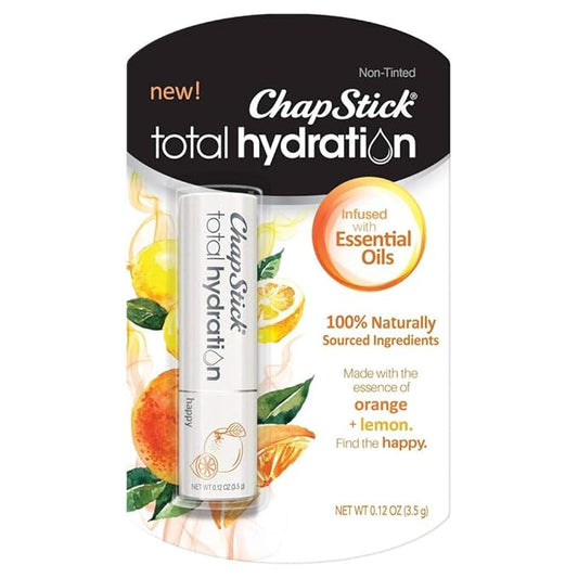 Chapstick Total Hydration Essential Oils Lip Balm - Happy - 0.12oz (Pack of 2)-VivaGrace Women