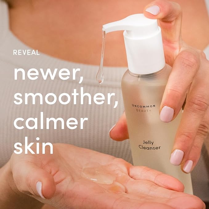 Jelly Cleanser - Daily Gentle Face Wash Enriched with Aloe Vera Gel - All Skin Types, Vegan, Cruelty Free, Fragrance Free, 5.07 FL OZ