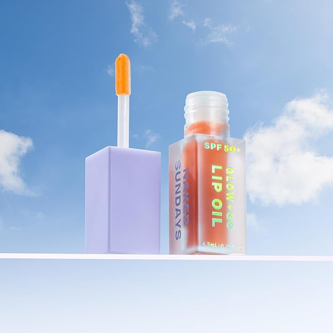 SPF50 Glow & Go Lip Oil: Lip Oil with SPF, Moisturizes and Protects Lips, 4.5ml (Salted Caramel)-VivaGrace Women