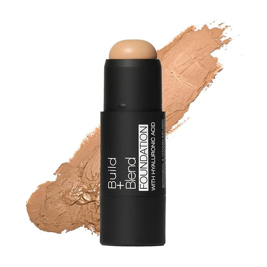 Palladio BUILD & BLEND Foundation Stick, Medium Coverage Buildable Contour Stick for Face, Ultra Blendable Creamy Formula for a Natural Shine Free Finish, Professional Makeup, 0.25 Ounce (Almond)-VivaGrace Women