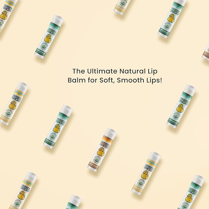 Rubber Ducky Sunscreen - Organic Lip Balm for Women, All Natural Lip Balm Stick with Vitamin E - Moisturizing & Hydrating Lip Balm for Dry Lips - Untinted and Non-Toxic Lip Care - Coconut, 3 Pack-VivaGrace Women