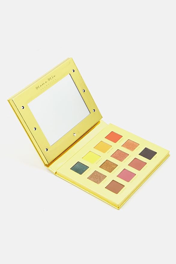 Mama Mia Pressed Pigment Eyeshadow Palette, 12 Color Shimmer Matte Eyeshadow Palette, Vegan and Cruelty-Free-VivaGrace Women