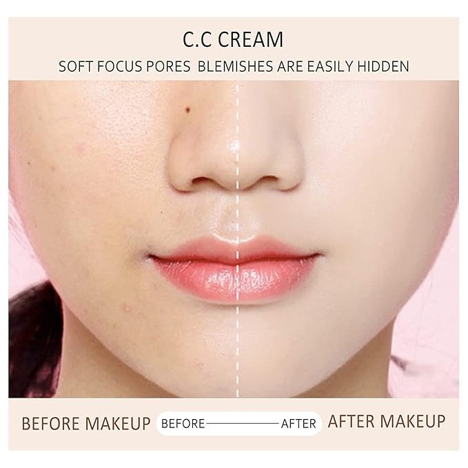 2pcs Skin Tone Adjusting CC Cream SPF 50, New Cosmetics CC Cream, Pre-makeup Primer Moisturizing Skin Concealer Brightening Skin Tone(Natural Color)-VivaGrace Women