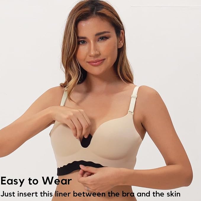 KimYoung Bra Liners for Sweat, Black, Breast Sweat Wicking Pads, Viscose Made from Bamboo & Organic Cotton Blend, 3PCS-VivaGrace Women