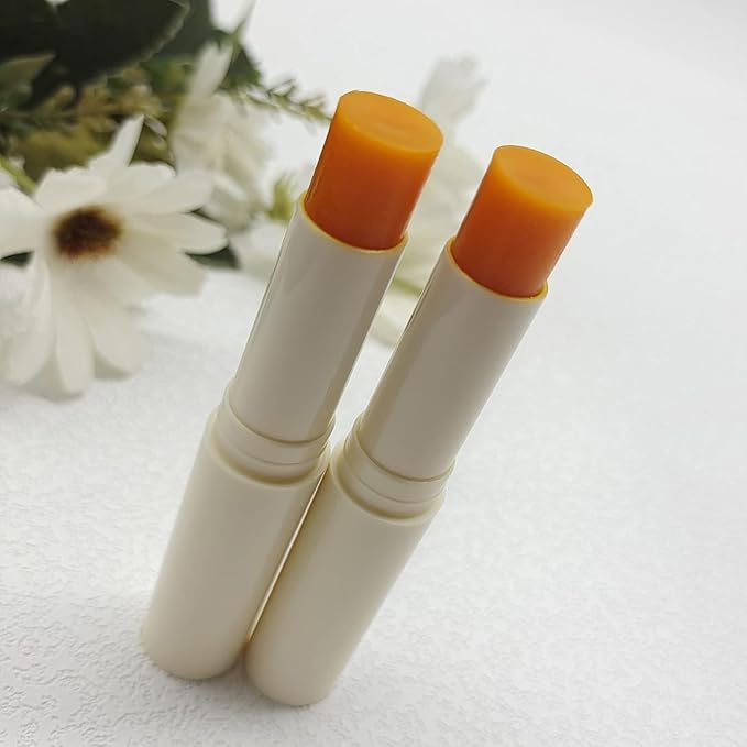 2PC Lip Balm Fade Dark Pigment Whitening Moisturizing Lip Hyaluronic Acid Exfoliating Dead Skin Lightening Lip Care (Orange)-VivaGrace Women