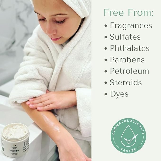 Yobee Body & Face Moisturizing Cream for Dry, Sensitive Skin | Probiotic extracts, Honey, Turmeric, Vitamin B12, Ceramides, Shea Butter | Fragrance Free | For Kids & Adults (2)-VivaGrace Women