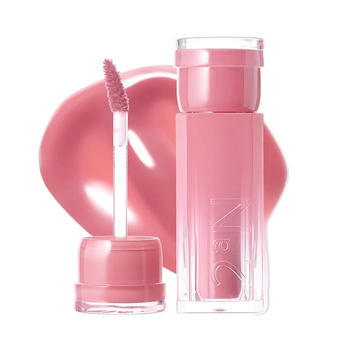 2aN Glaze Bouncing Tint – Lightweight, Moisturizing Lip Tint with High-Shine Finish, Smooth, Light Plumping, Comfortable Wear, Korean Makeup (Lazy, 0.16 oz)-VivaGrace Women