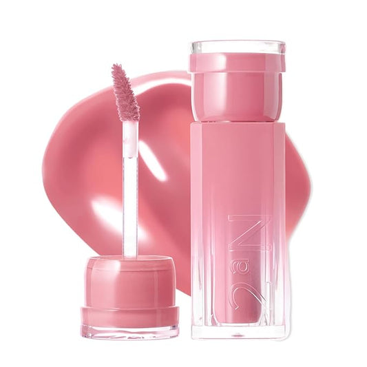 2aN Glaze Bouncing Tint – Lightweight, Moisturizing Lip Tint with High-Shine Finish, Smooth, Light Plumping, Comfortable Wear, Korean Makeup (Lazy, 0.16 oz)-VivaGrace Women