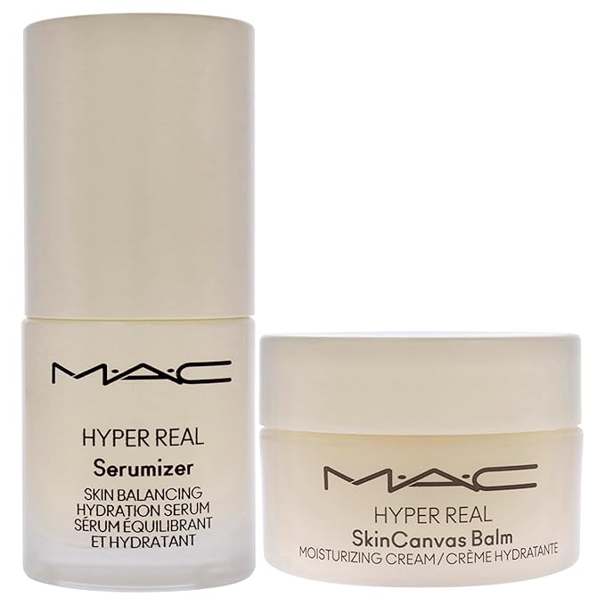 Bizzare Blizzard Snow Peony Hyper Real Kit by MAC for Women - 2 Pc 0.5oz Hyper Real Serum, 0.5oz Hyper Real Cream-VivaGrace Women