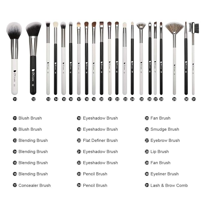 DUcare Professional Makeup Brushes 31Pcs Panda Series Makeup Brush Set Kabuki Foundation Blending Face Powder Blush Concealers Eye Shadows With Leather Case Organizer-VivaGrace Women