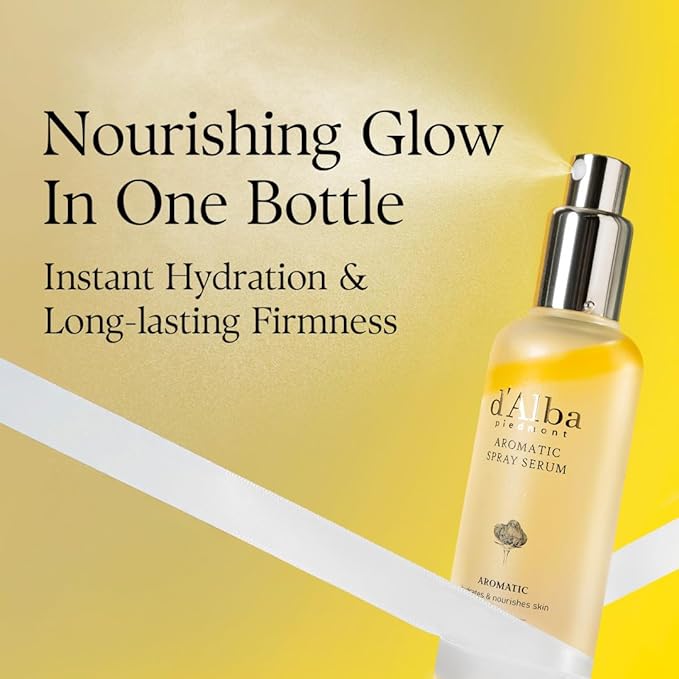 d'alba Piedmont Italian White Truffle First Aromatic Spray Serum, Fragrant VEGAN Glowy Antioxidant Face Mist, Deep Hydration Skin Firmness, Korean Skin Care (2.02 fl.oz)-VivaGrace Women