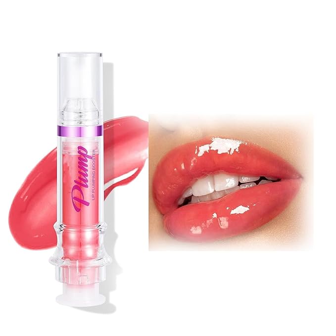 Lip Plumper 6 Colors Moisturizing Glossy Plumping Lip Gloss Long Lasting Hydrating Natural Lip Plumper for Women Girls (Color 04)-VivaGrace Women
