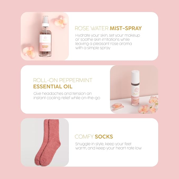 Luxury Spa Gift Basket for Women - Relaxing Self Care Kit with Body Scrub & Cream, Facial Mist, Scented Candle & More - Perfect Birthday Gift For Women - Box Set of 9 Pcs-VivaGrace Women