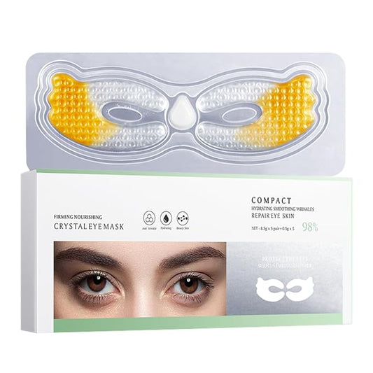 3D Crescent Design Under Eye Patches (5 Pairs) - Crystal Under Eye Mask with Eye Cream, Specifically for Canthus Wrinkles and Dryness Around the Eyes (Crystal)-VivaGrace Women