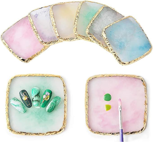 1 Pcs Resin Nail Art Palette Nail Art Cosmetic Mixing Palette Color Mixing Pigment Plate Polish Holder Drawing Color Palette-VivaGrace Women