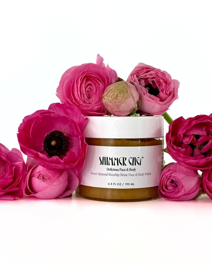 Sweet Almond Rosehip Brine Polish | Exfoliating Blend with Himalayan & Dead Sea Salt, Maple Sugar | Enriched with Magnesium, Omega 3's & Vitamin E | Revitalize Skin, Reduce Inflammation-VivaGrace Women